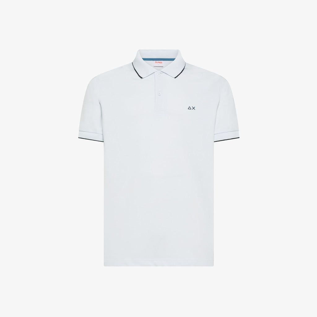 SUN68 - A36111 - POLO SMALL STRIPE ON COLLAR S/S