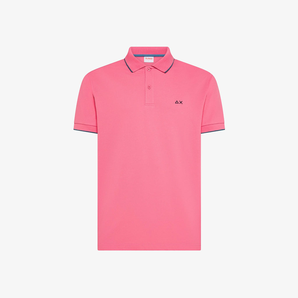 SUN68 - A36111 - POLO SMALL STRIPE ON COLLAR S/S