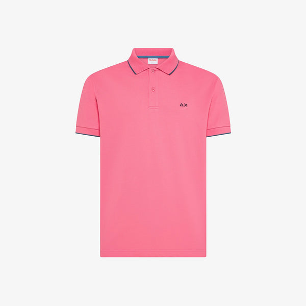 SUN68 - A36111 - POLO SMALL STRIPE ON COLLAR S/S