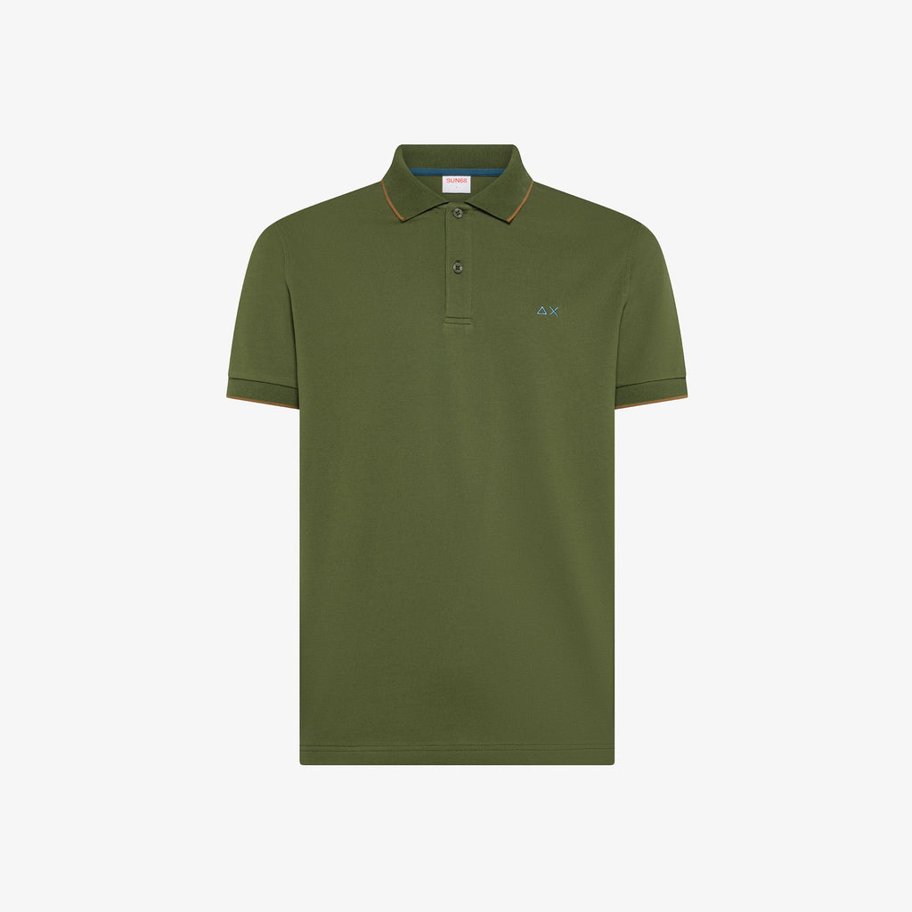 SUN68 - A36111 - POLO SMALL STRIPE ON COLLAR S/S