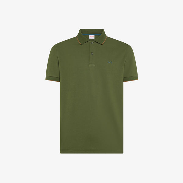SUN68 - A36111 - POLO SMALL STRIPE ON COLLAR S/S