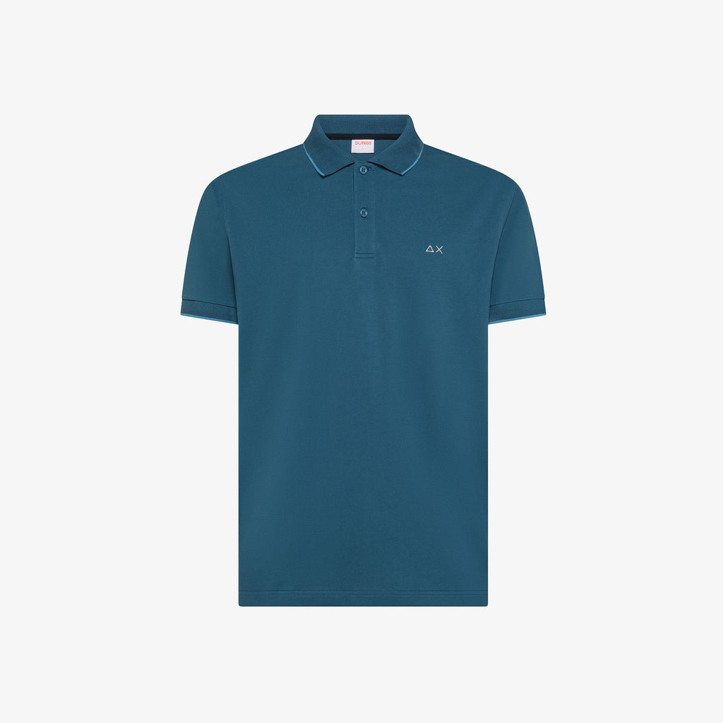 SUN68 - A36111 - POLO SMALL STRIPE ON COLLAR S/S