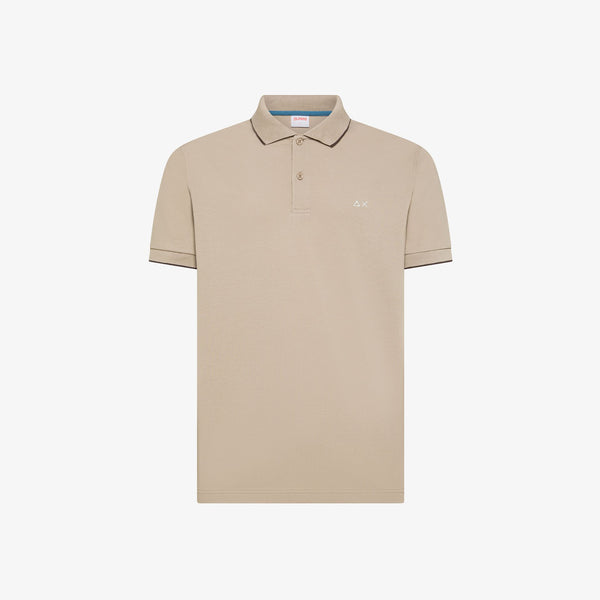 SUN68 - A36111 - POLO SMALL STRIPE ON COLLAR S/S