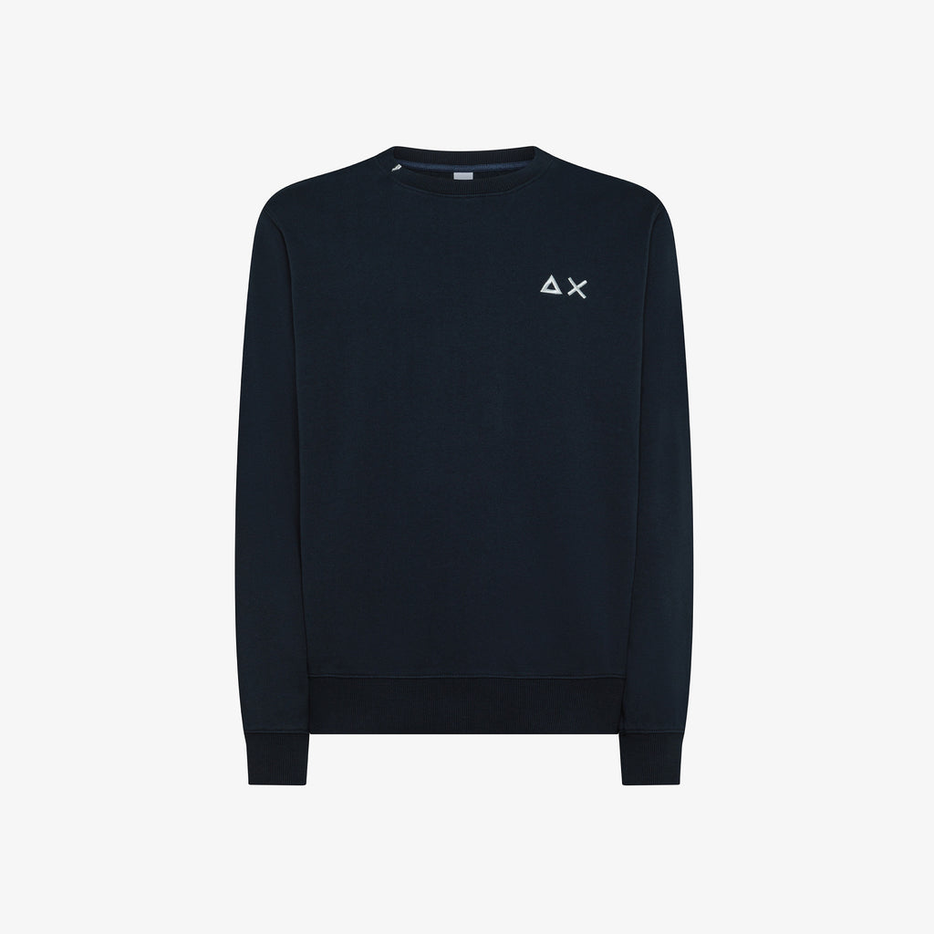 SUN68 - F35103 - SWEATSHIRT BASIC FLEECE NAVY BLUE