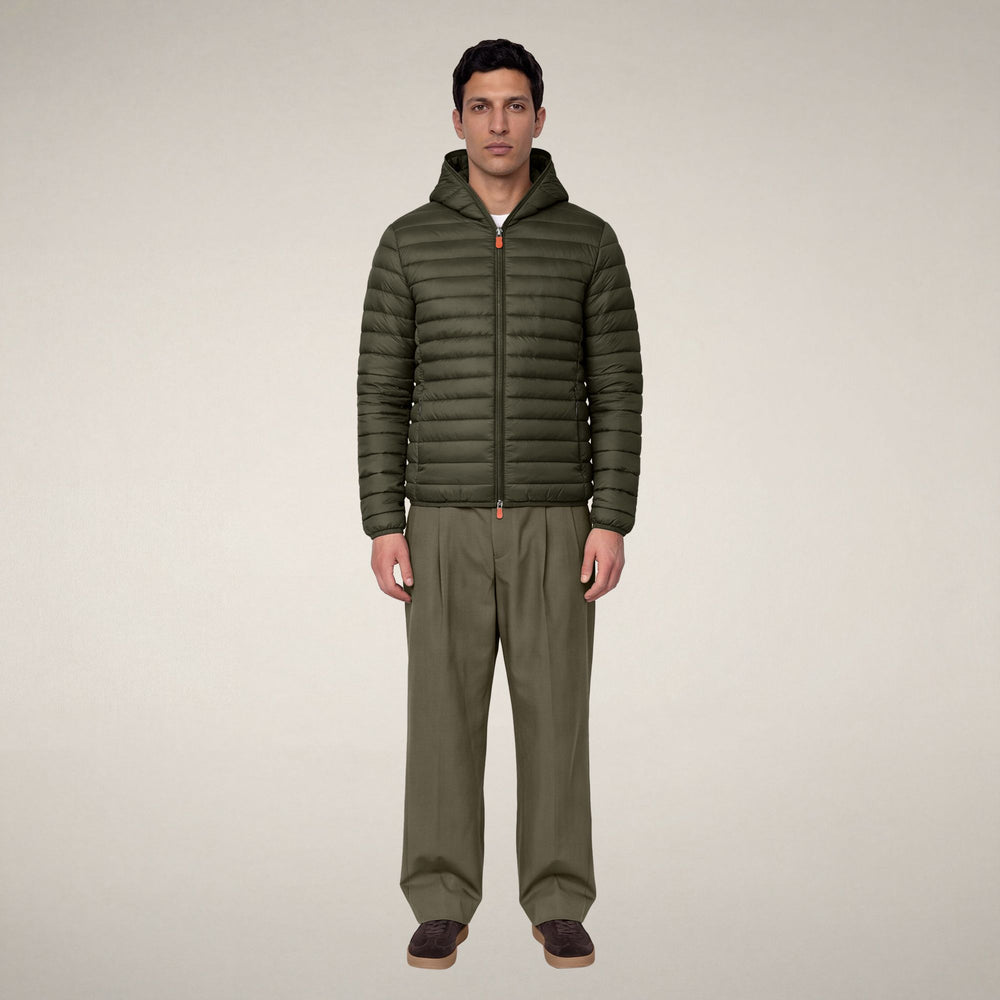 SAVE THE DUCK PIUMINO CON CAPPUCCIO DONALD DUSTY OLIVE - immagine prodotto 3