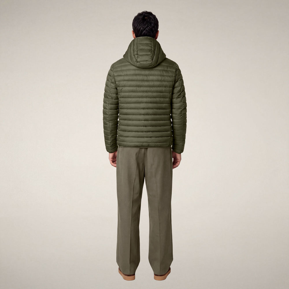 SAVE THE DUCK PIUMINO CON CAPPUCCIO DONALD DUSTY OLIVE - immagine prodotto 4