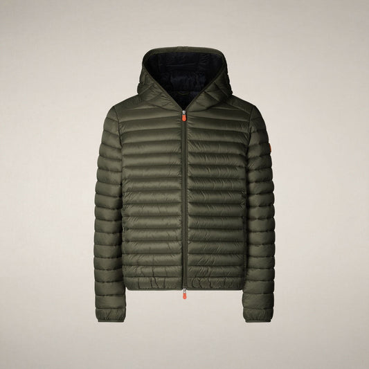 SAVE THE DUCK PIUMINO CON CAPPUCCIO DONALD DUSTY OLIVE - immagine prodotto 1
