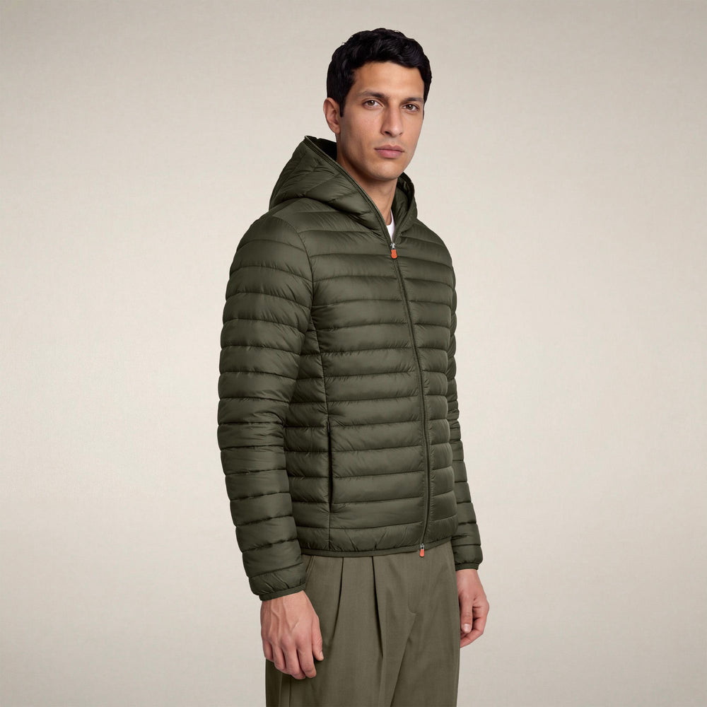 SAVE THE DUCK PIUMINO CON CAPPUCCIO DONALD DUSTY OLIVE - immagine prodotto 5