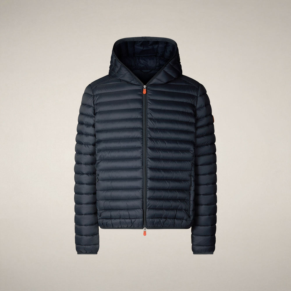 SAVE THE DUCK PIUMINO CON CAPPUCCIO DONALD BLUE BLACK - immagine prodotto 1