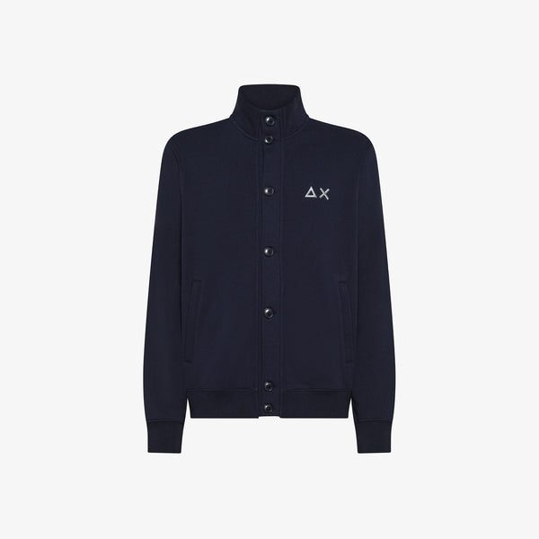 SUN68 - F45106 - CARDIGAN BUTTONS BASIC FLEECE NAVY BLUE