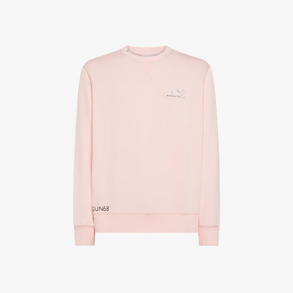 SUN68 - F45135 - SWEATSHIRT VINTAGE FLEECE ROSA