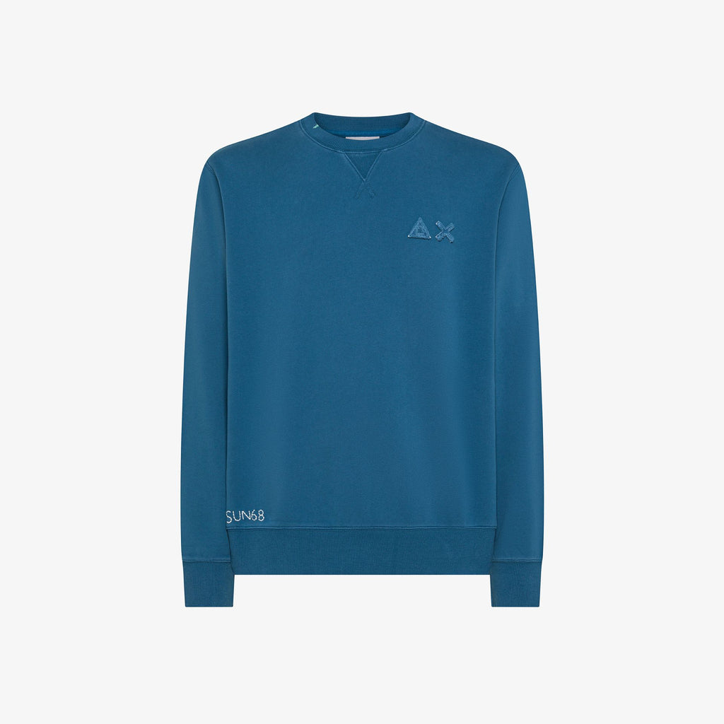 SUN68 - F45135 - SWEATSHIRT VINTAGE FLEECE AVIO SCURO