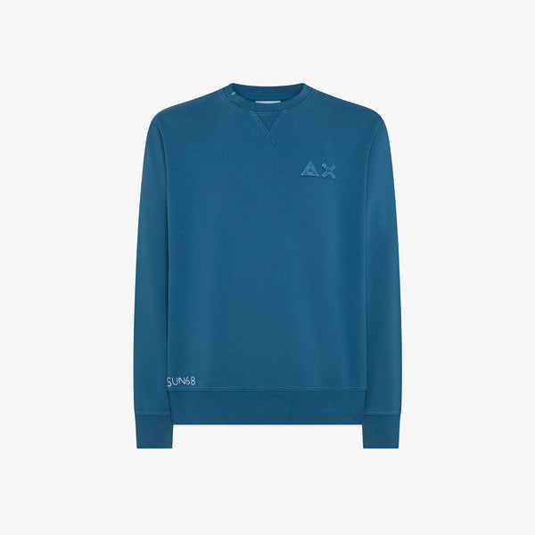 SUN68 - F45135 - SWEATSHIRT VINTAGE FLEECE AVIO SCURO