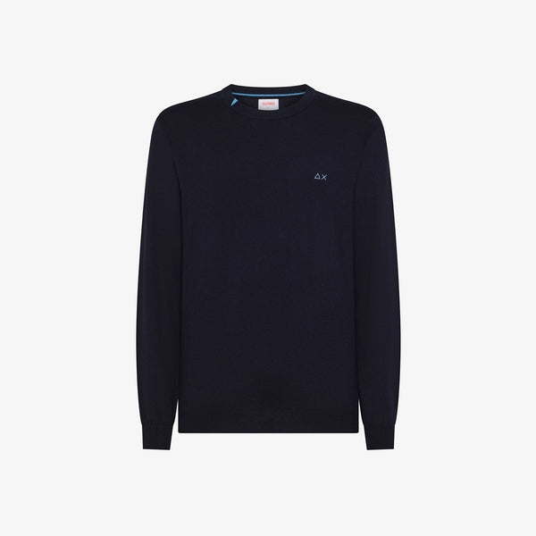 SUN68 - K45101 - SWEATER BASIC L/S NAVY BLUE