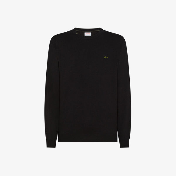 SUN68 - K45101 - SWEATER BASIC L/S NERO