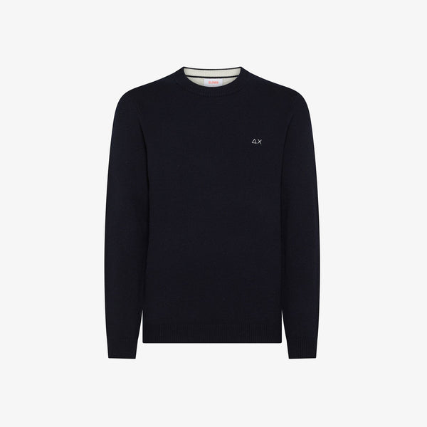 SUN68 - K45110 - SWEATER WARM L/S NAVY BLUE