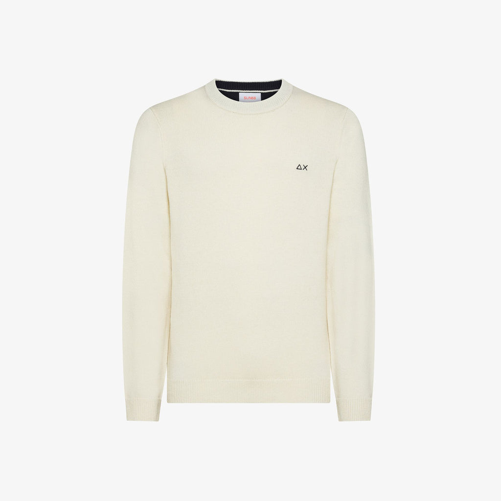 SUN68 - K45110 - SWEATER WARM L/S BIANCO PANNA