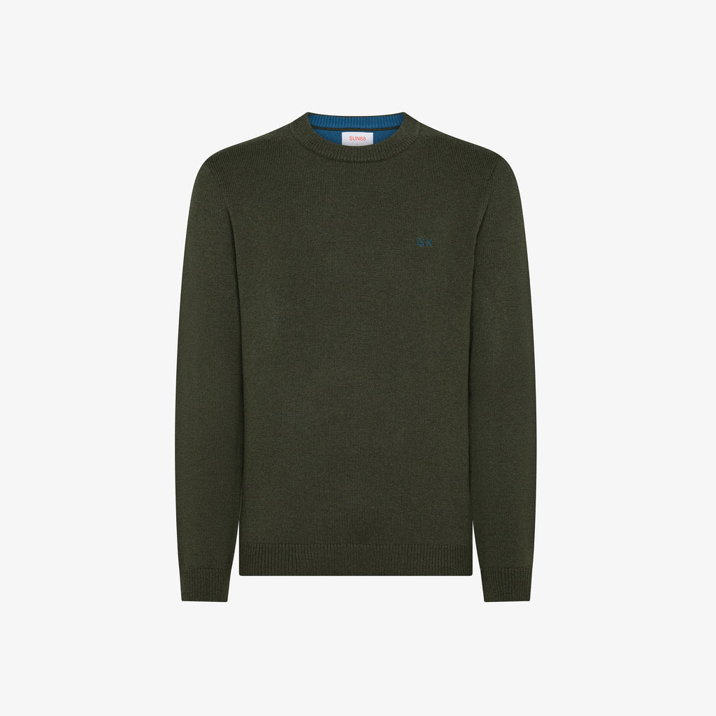 SUN68 - K45110 - SWEATER WARM L/S MILITARE SCURO