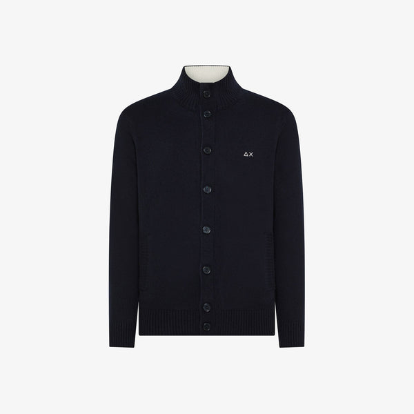 SUN68 - K45111 - CARDIGAN BUTTONS WARM L/S NAVY BLUE