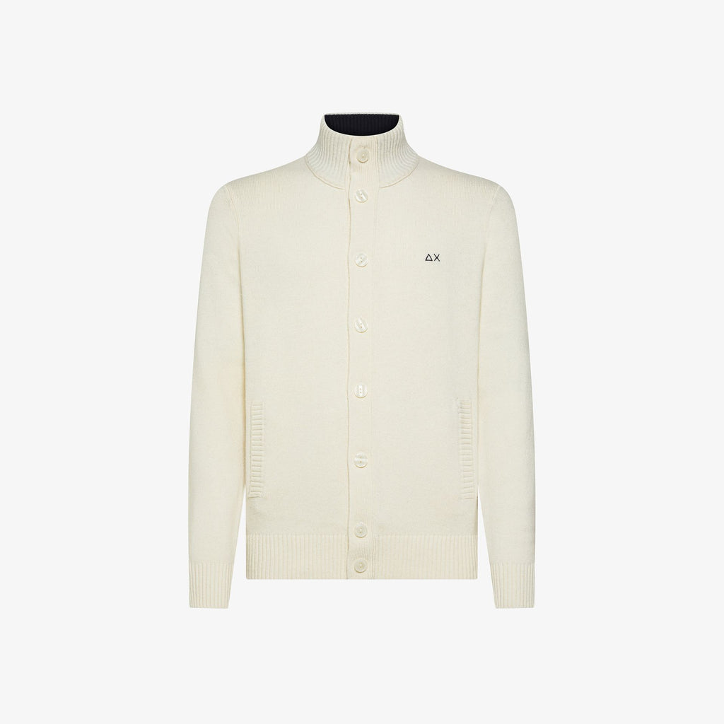 SUN68 - K45111 - CARDIGAN BUTTONS WARM L/S BIANCO PANNA