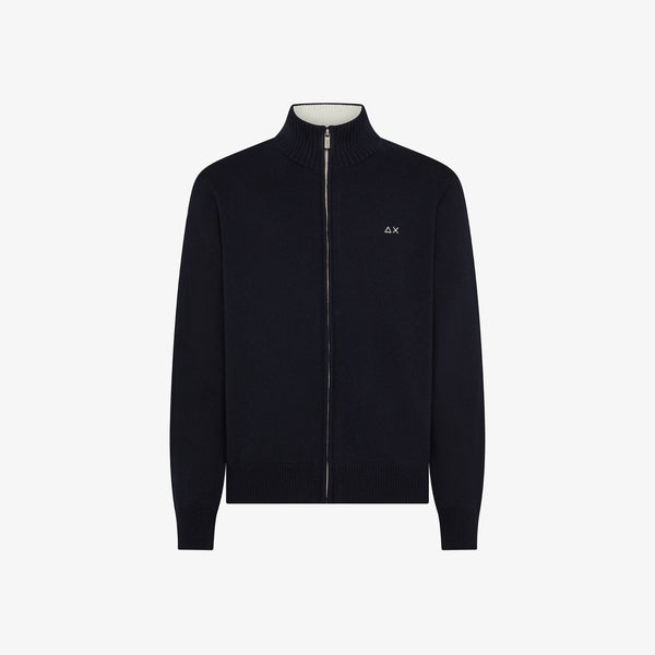 SUN68 - K45114 - TRACK ZIP SWEATER WARM L/S NAVY BLUE