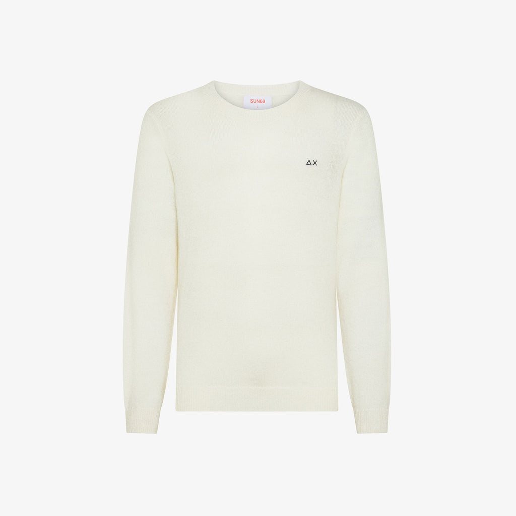 SUN68 - K45118 - SWEATER ALPACA L/S BIANCO PANNA