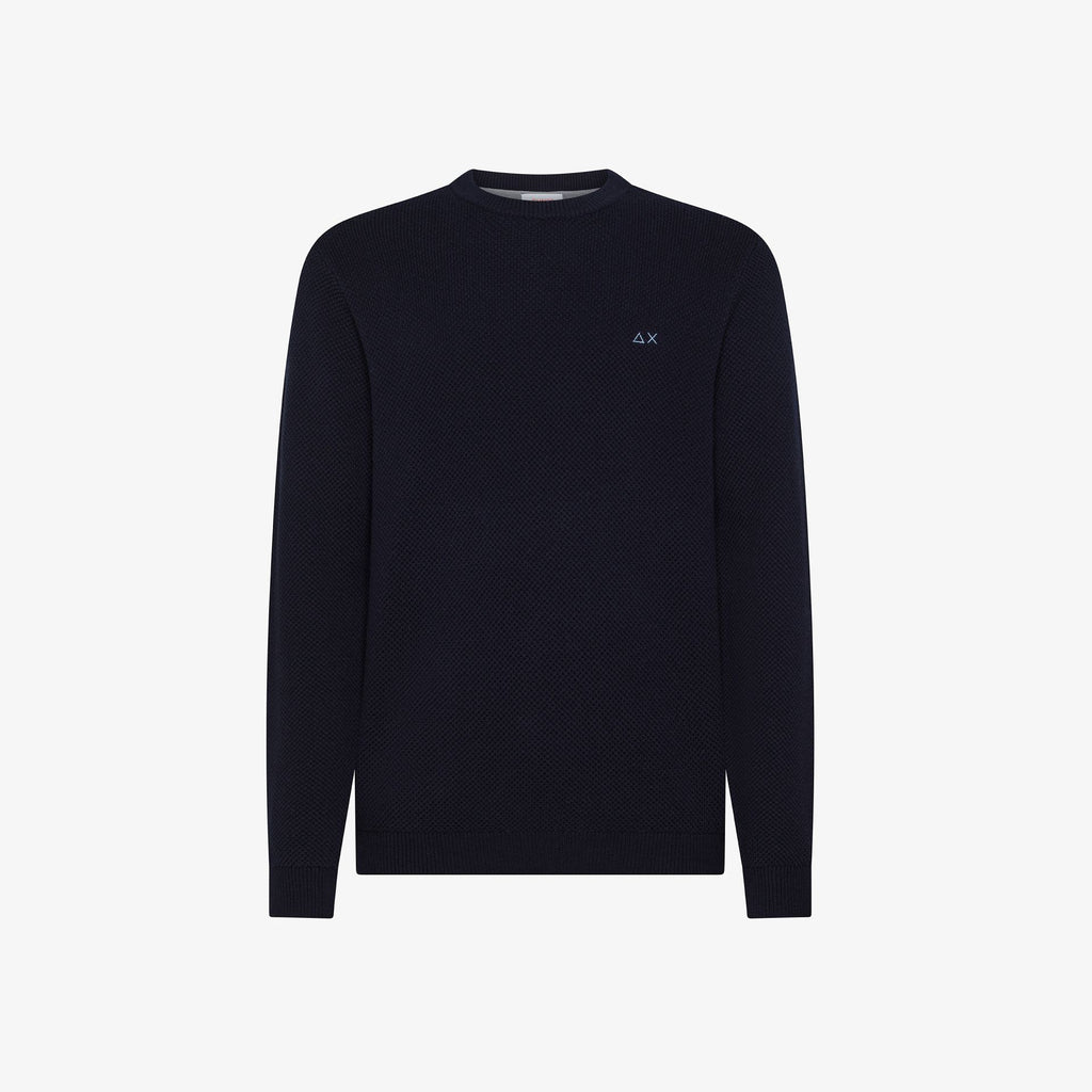SUN68 - K45126 - SWEATER RICE KNITWAY L/S NAVY BLUE