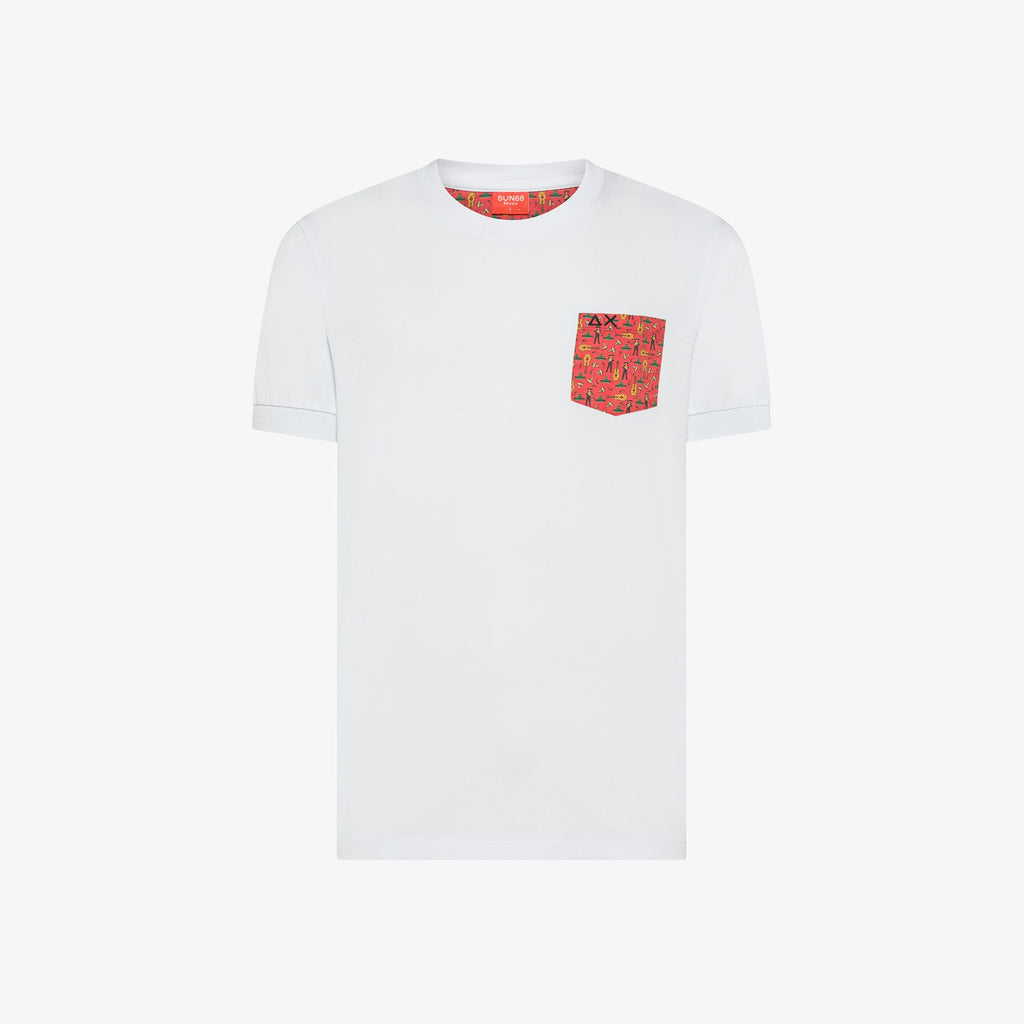 SUN68 - T36143 - TSHIRT POCKET BEACH