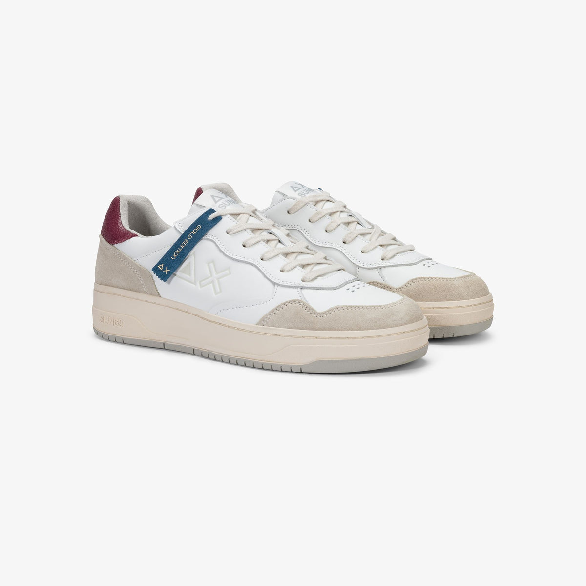 SUN68 Z46160 - BIG BASKET EVO BIANCO/BORDEAUX