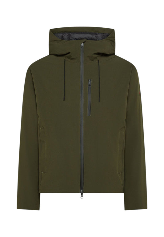 SUN68 Hoodie Soft Shell Down Jacket Militare Scuro